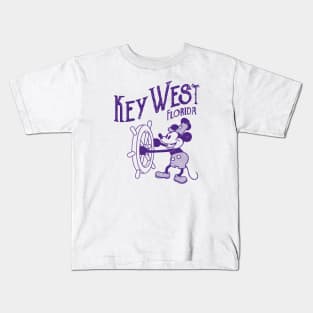 Steamboat Willie - Key West Flroida tie dye Kids T-Shirt